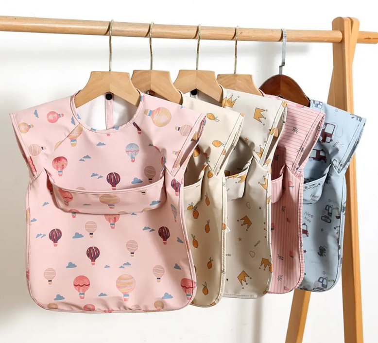 Printed Short Sleeve Child Apron with Pocket