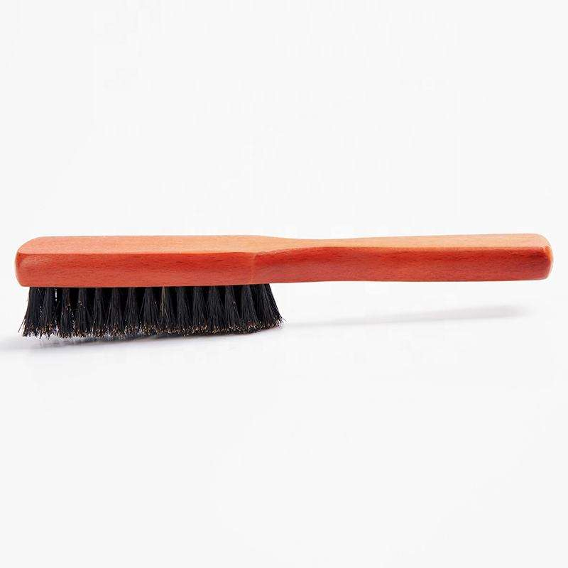 Hot Selling Custom Logo Pure Boar Bristle Long Wooden Handle Beard Brush for Men