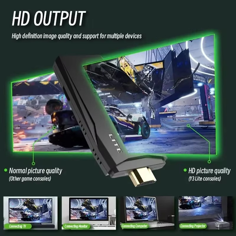 M8 4K Retro Handheld Game Player Console 64G Built-in 20000+ Games Wireless Controller Gamepad Compatible with PS1