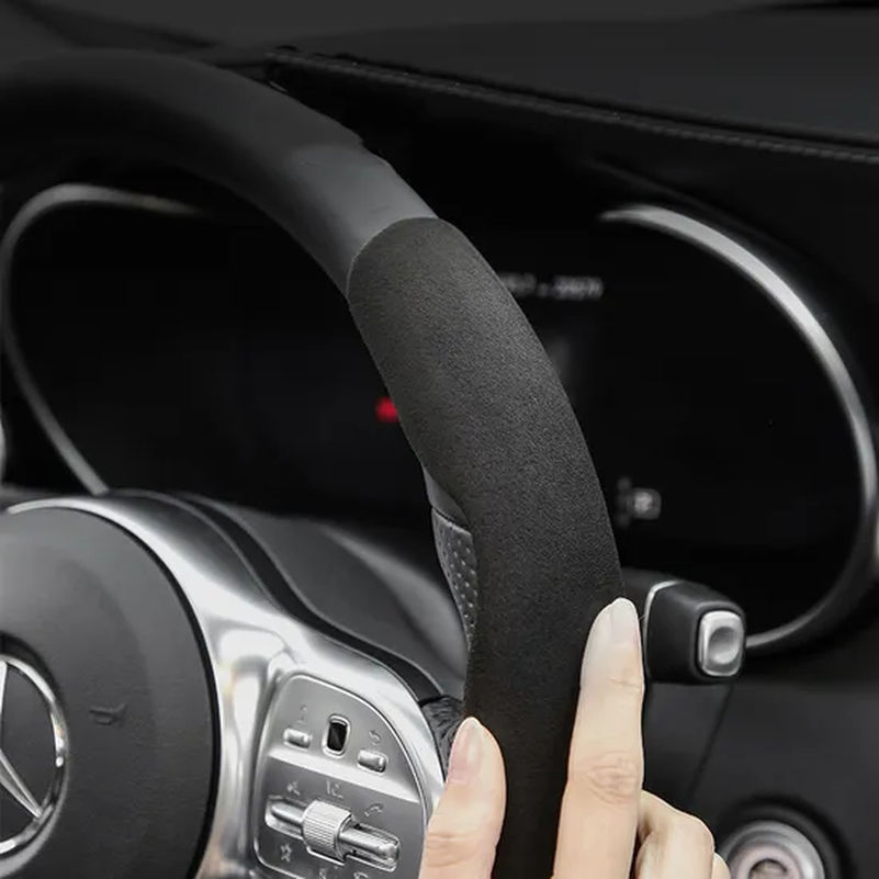 Steering Wheel Cover Anti-Slip Car Sports Protection Universal Car Suede Removable Car Accessories Tg010_4