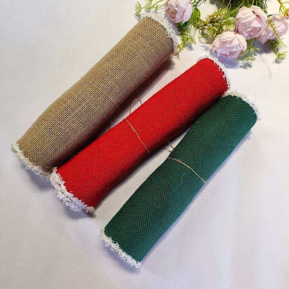 Burlap Lace Silverware Holder 11*21cm for Table Decor