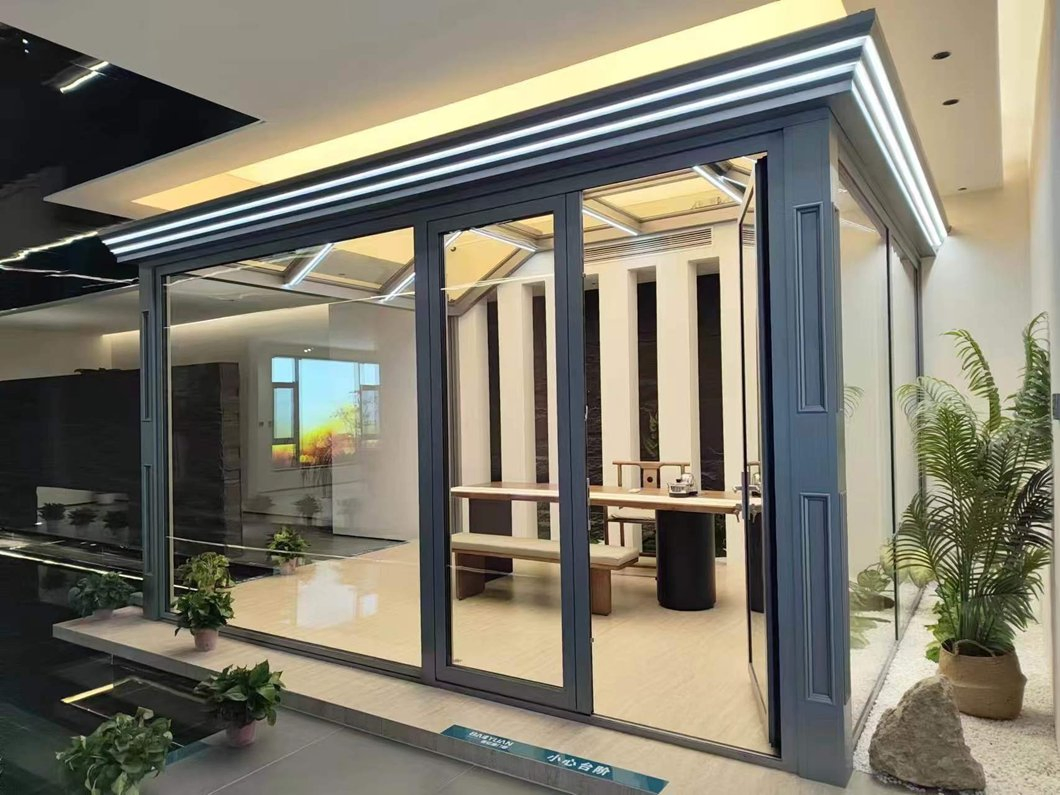 High Quality Automatic Operators Aluminium Frame Double Glazing Glass Sliding Door for Hotel Apartment Villa