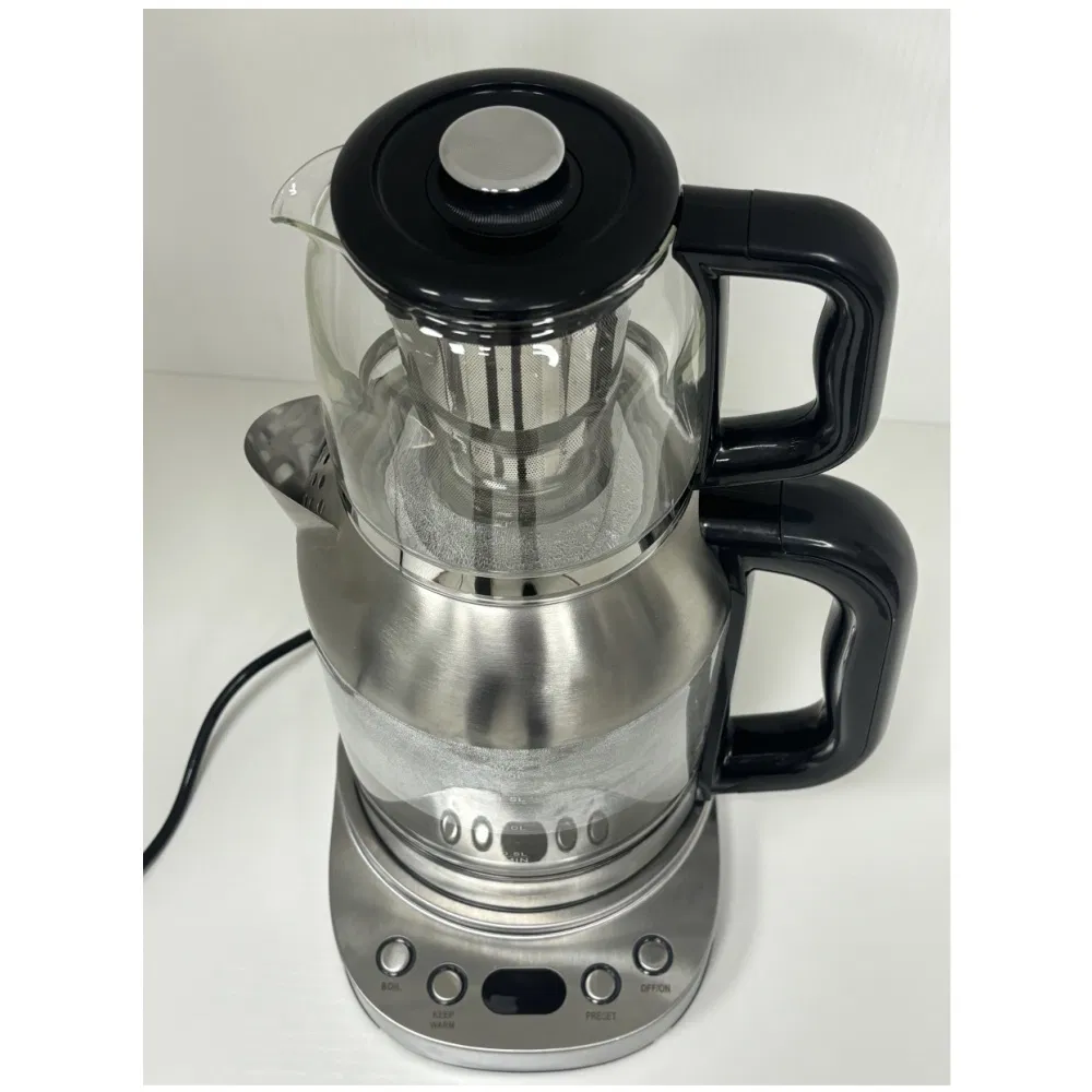 Digital Tea Maker Electric Glass Kettle 1.7L with Removable Filter Temperature Control