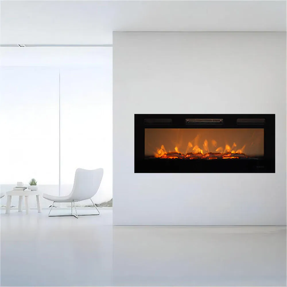 Customized Size Screen Video Flame Artificial Electric Fireplace with Burning Sound and Logs