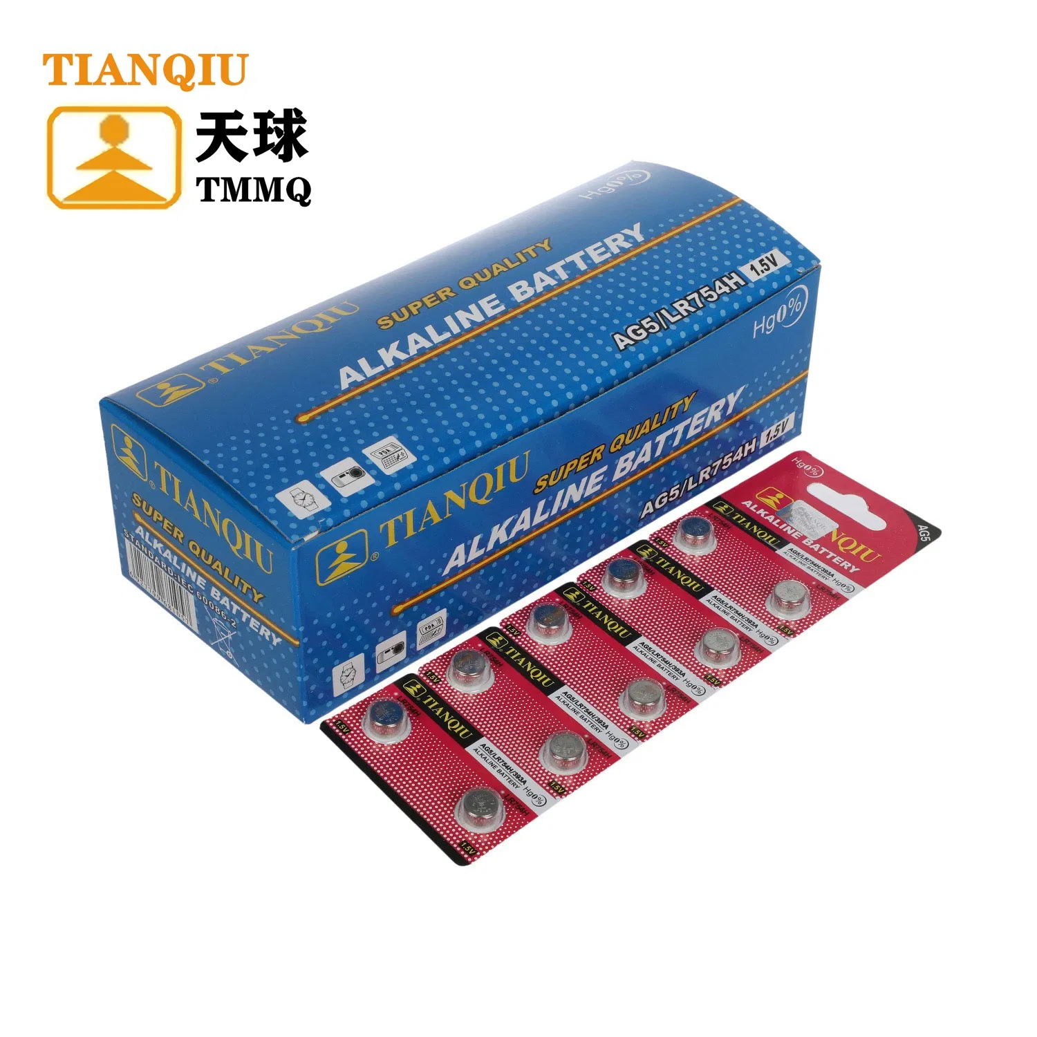 Батарейка-таблетка Tianqiu AG5/LR754 1.5V