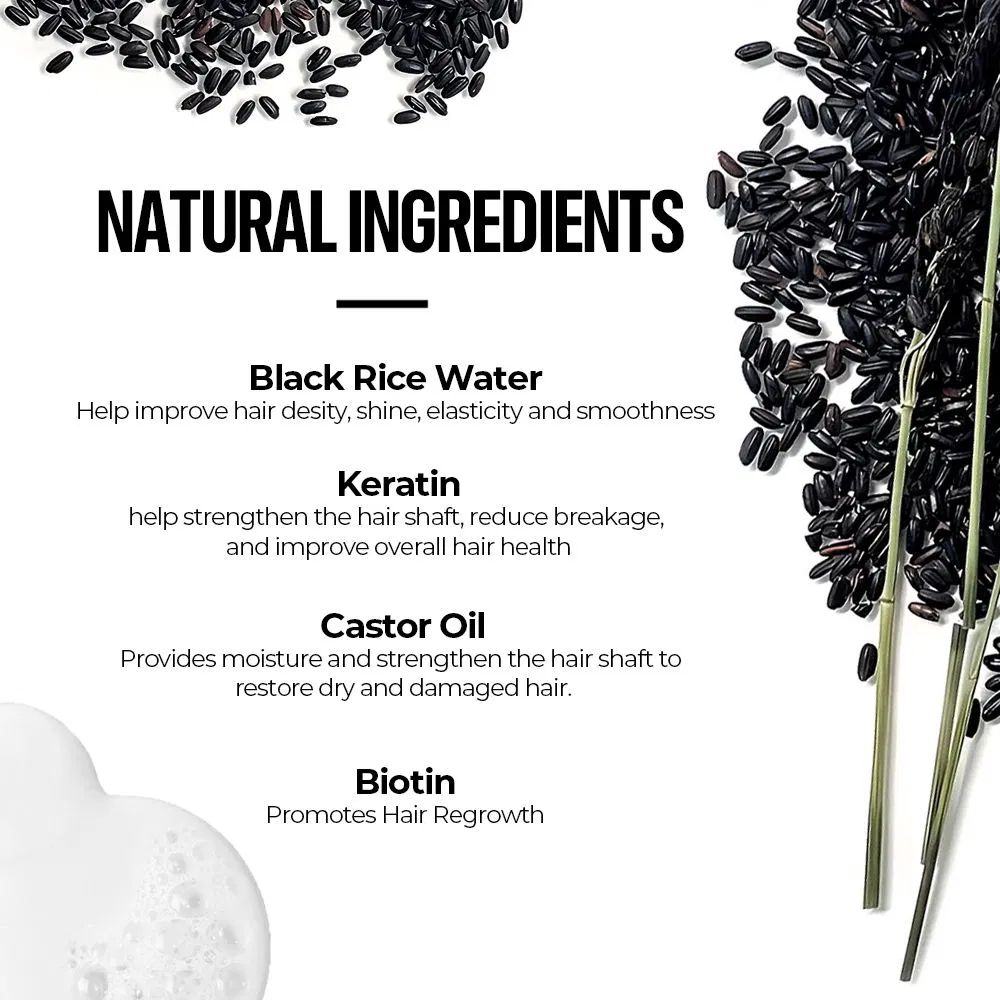 Organic Black Rice Biotin Keratin Castor Oil Hair Growth Nourishing Hair Conditioner