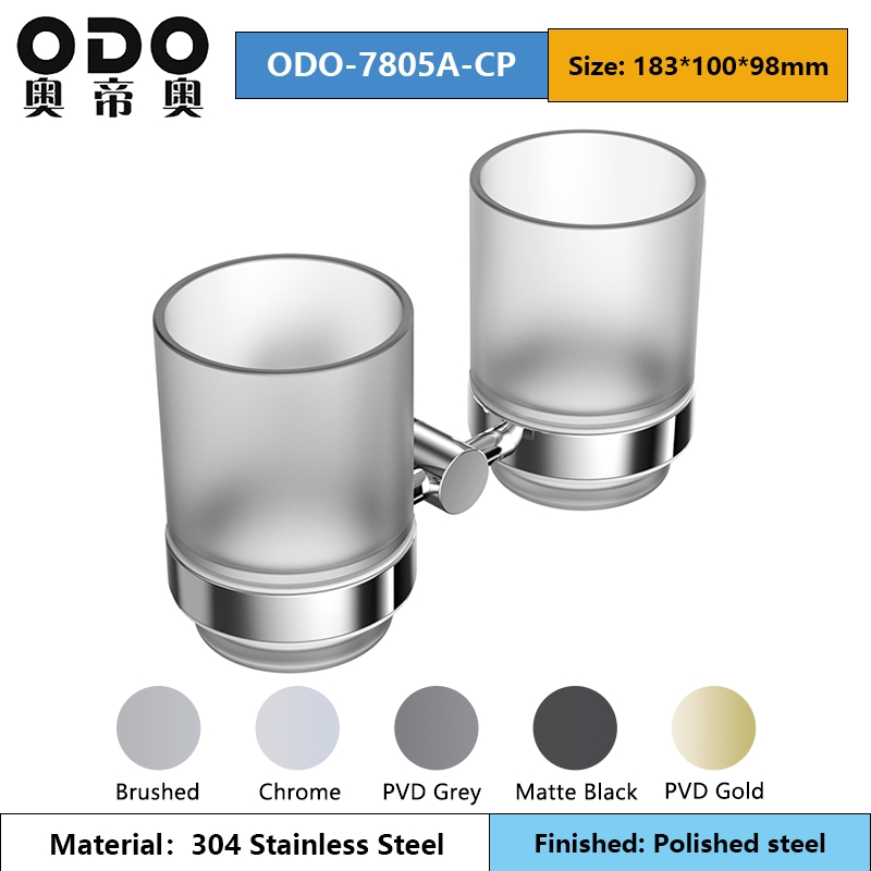 Держатель для стаканов с двумя стаканами, нержавеющая сталь