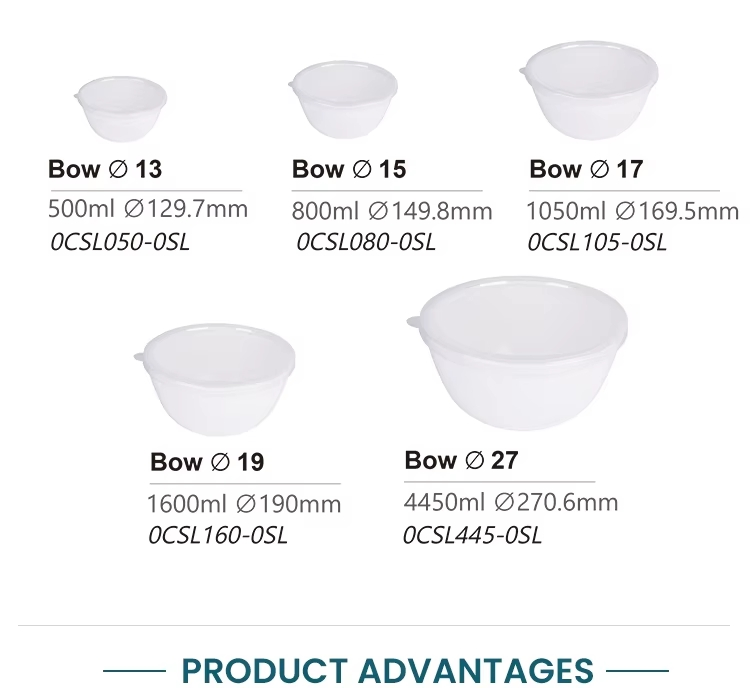 Round Tempered Opal Glassware Mixing Bowl with Eco-Friendly Bamboo Lid