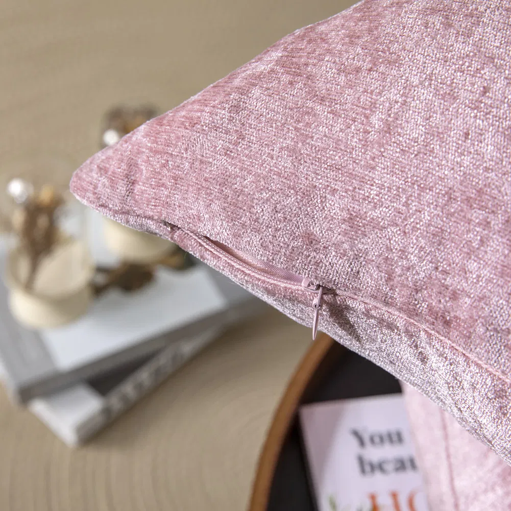 Chenille Pillow Covers 18X18 Set of 2 Soft and Decorative Throw Pillows for Couch, Bed, and Home Decor