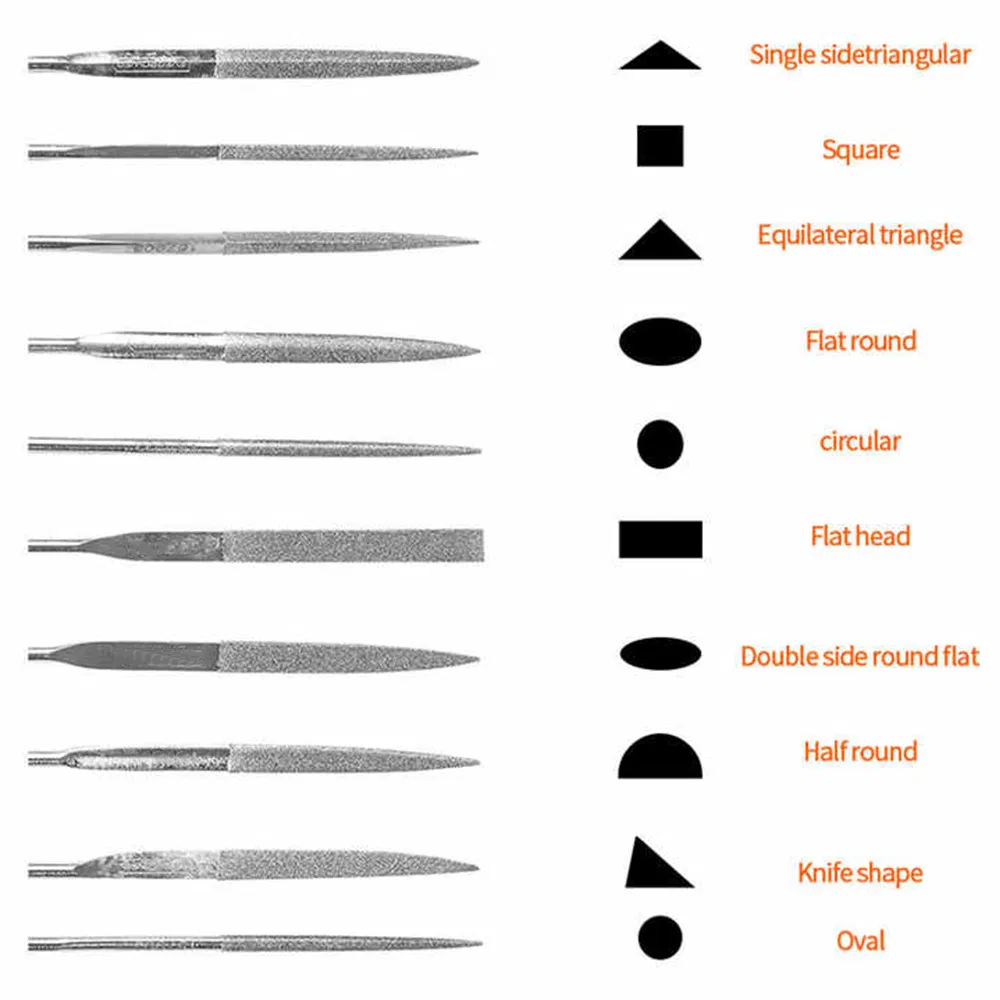 Electroplated Diamond Needle File Diamond Saw File Metal Triangle File Micro Round Needle File