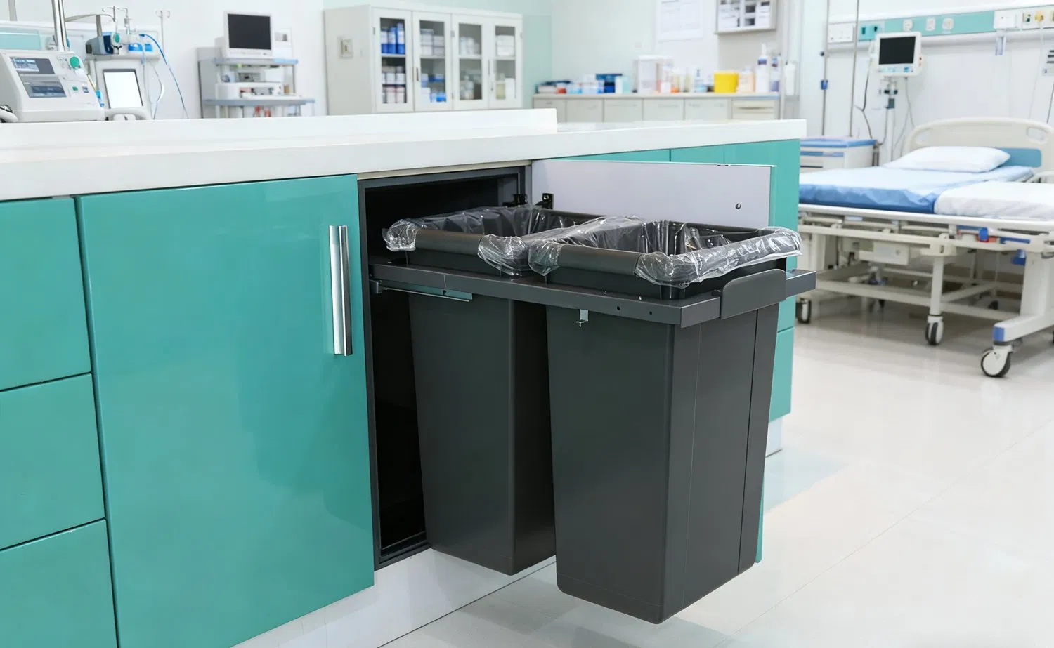 Встроенная выдвижная урна для кухни Tekey