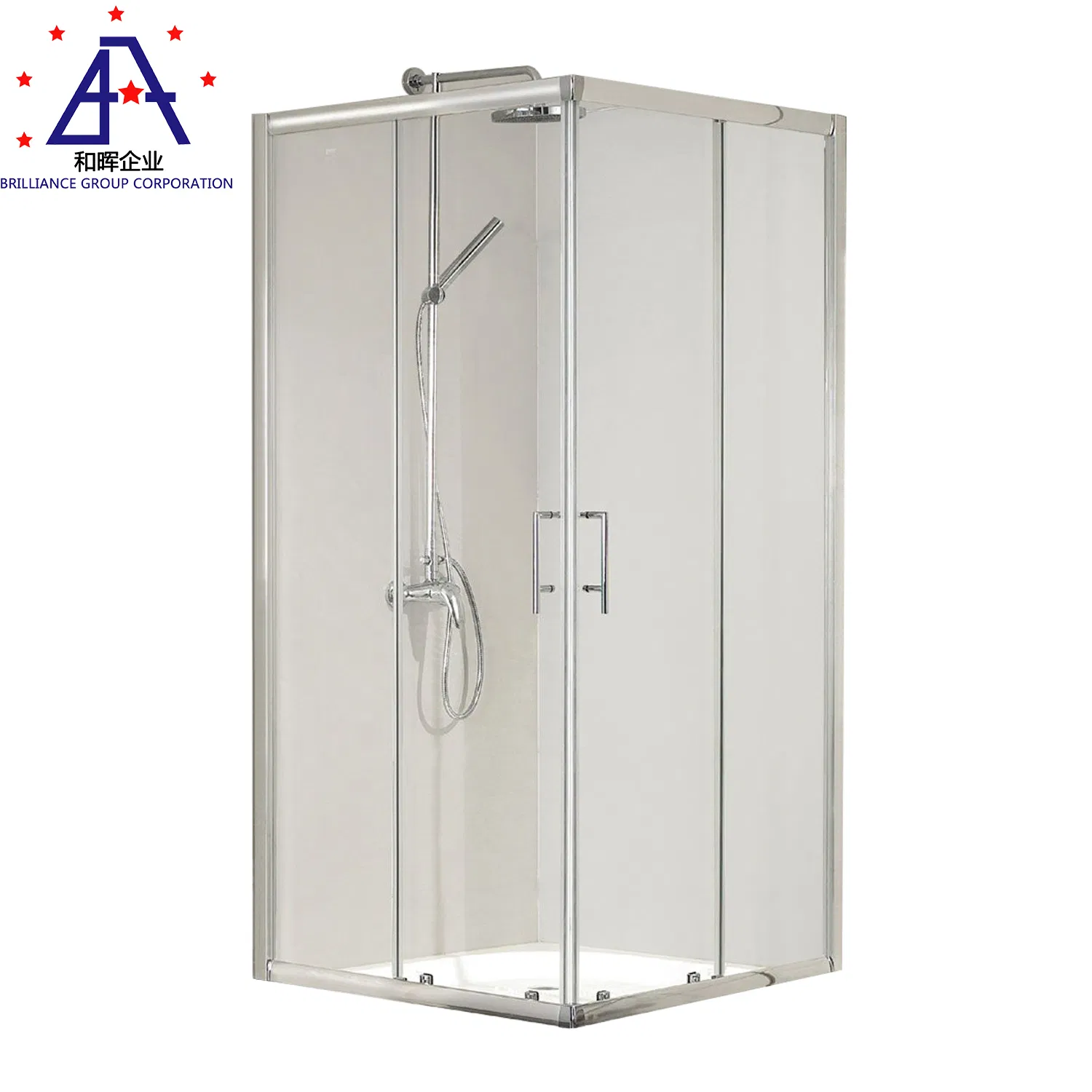 Modern Round Acrylic Tray Shower Enclosure with Sliding Door