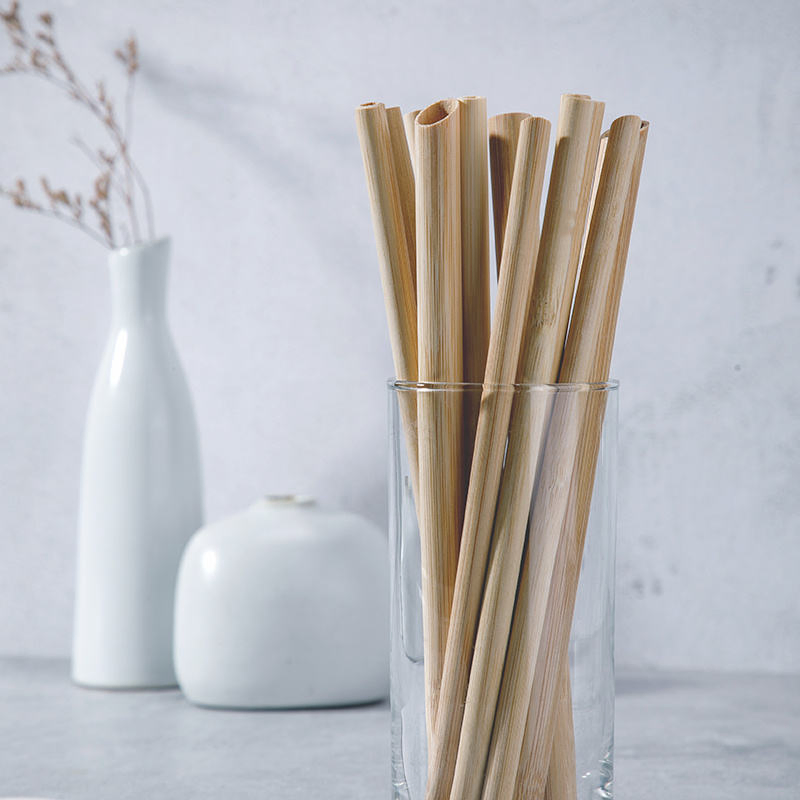 Disposable Biodegradable Food Grade Milk Tea Boba Independent Packaging Bamboo Straw