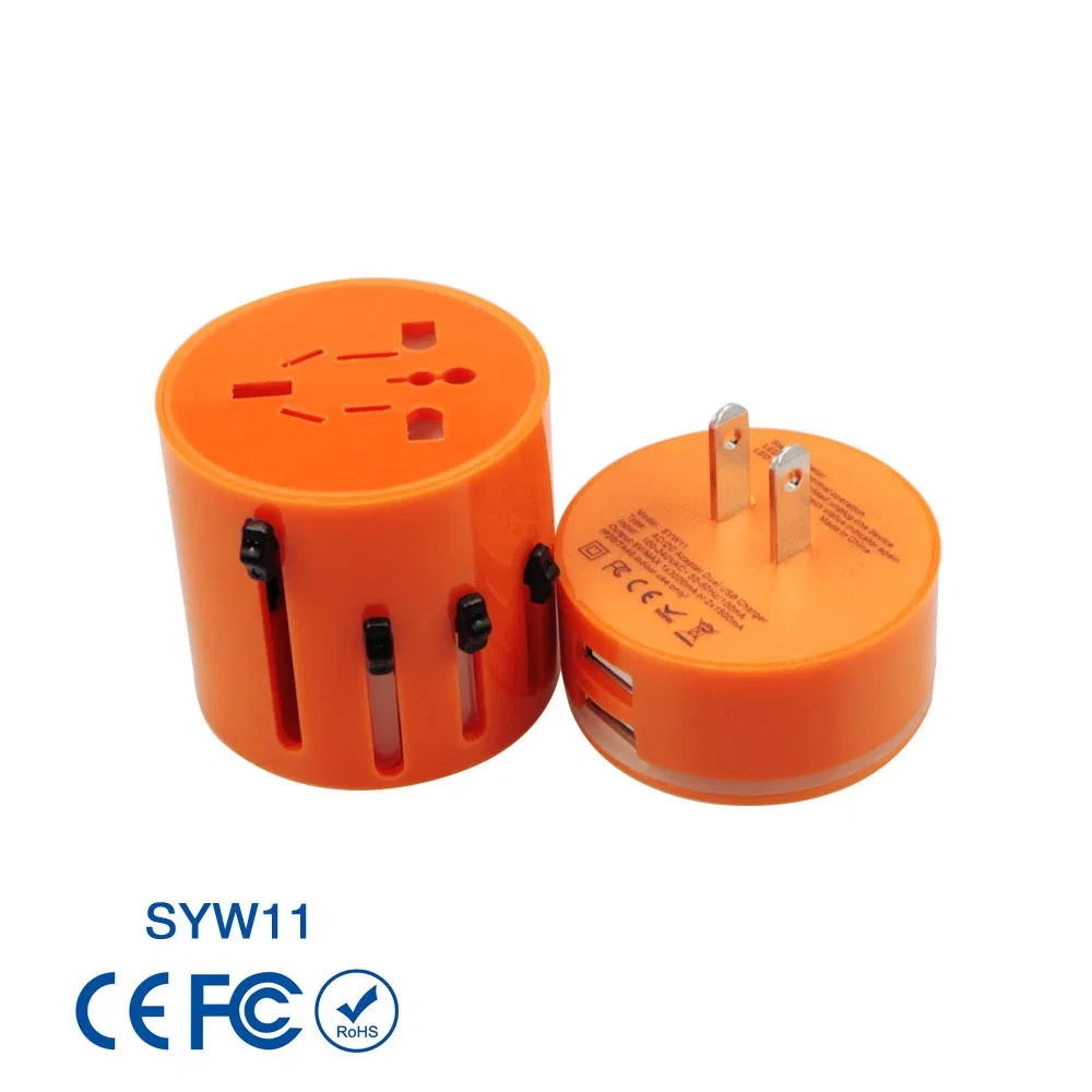 Универсальная вилка-переходник с подсветкой и USB
