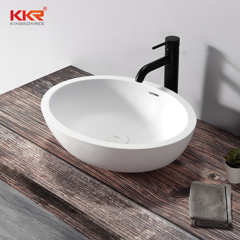 Hotel Furniture Countertop Stone Shampoo Bathoom Sinks with Cover Sinks