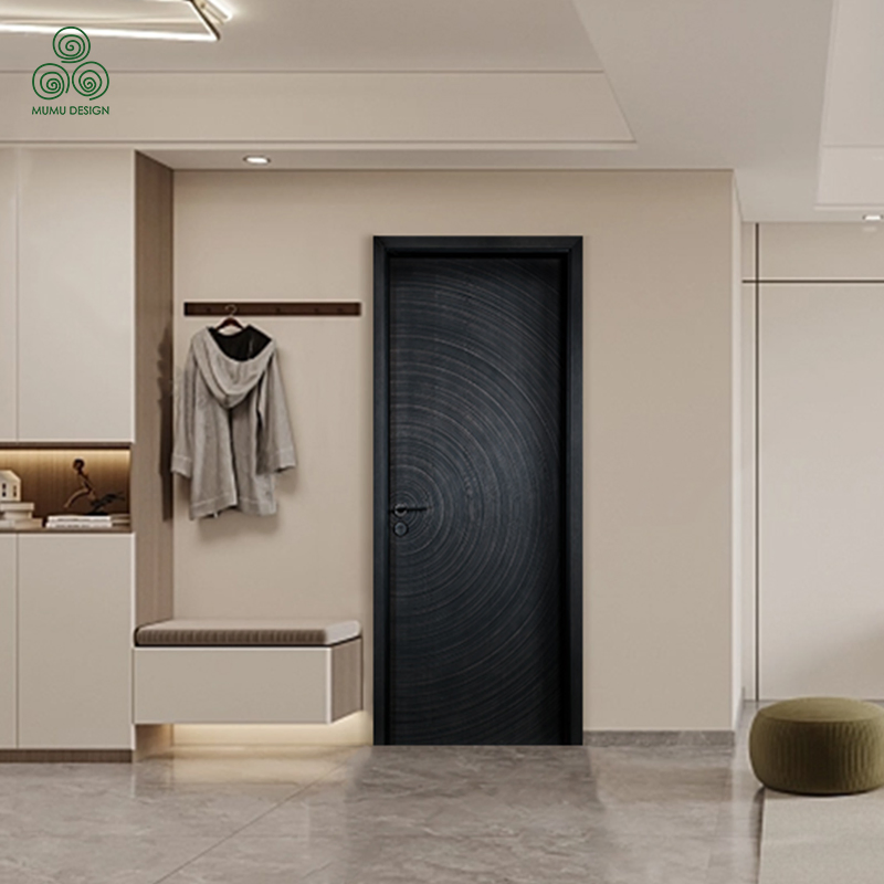 Durable Safe Resistant Solid Wood Front Entrance Door for Family Door Panel