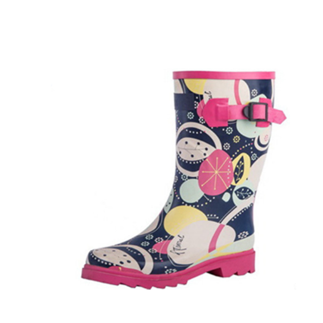 Fashion Womens MID-Calf Rubber Rain Boots