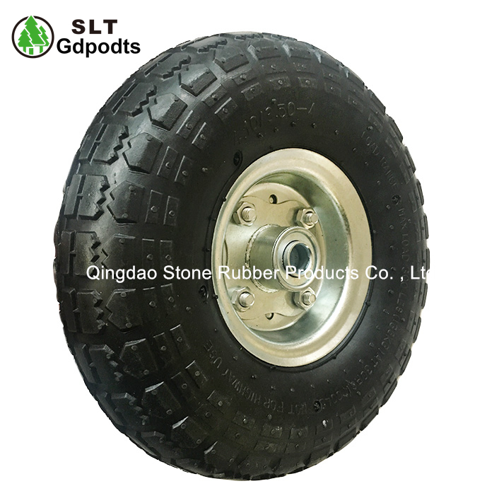 260X85 Inflatable Rubber Wheels with Tyre and Tube for Tool Carts with Zinc Metal Rim