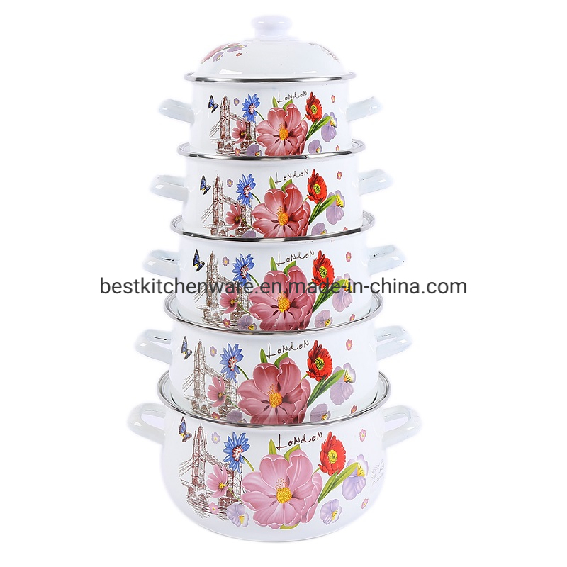 New Design Turkish Cast Iron Enamel Casserole Set Cookware Pot Enamwlware Wholesale
