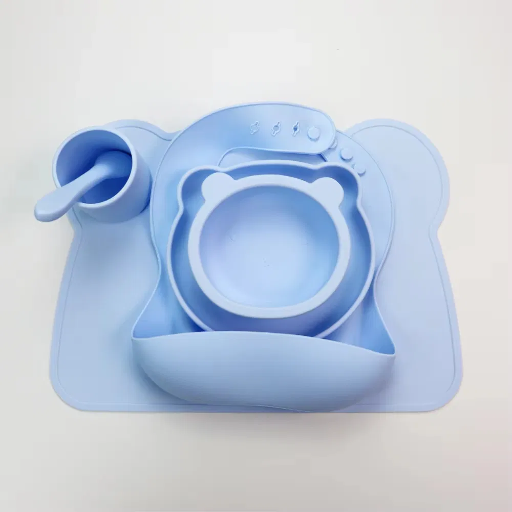 Food Feeding Baby Plate Food Grade Silicone Baby Plate Bowl Suction Non Slip Toddlers for Children Feeding Set