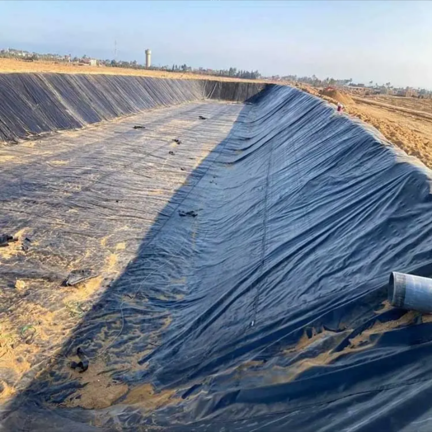 Durable Customizable Black HDPE Geomembrane Liner for Dams, Textured HDPE Geomembrane