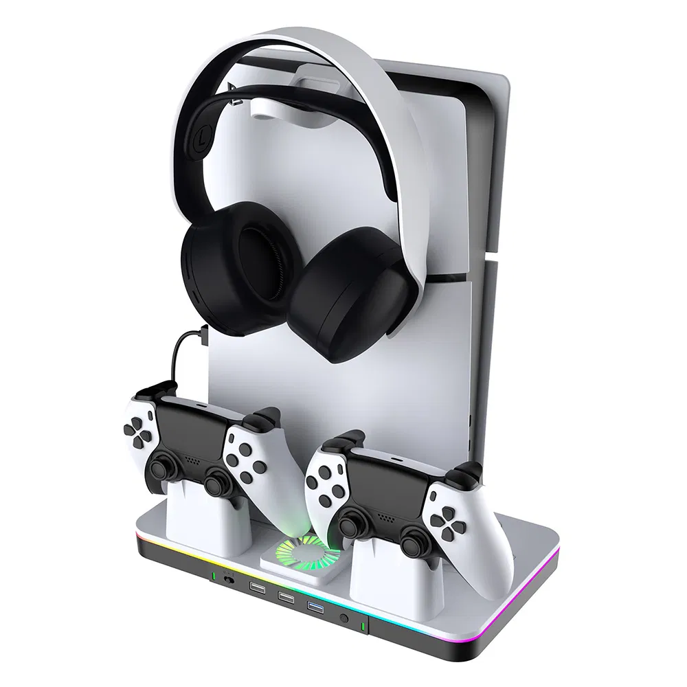 Custom Headphone Hook Base Host Controller Fast Charging Cooling Fan Bracket Stand for PS5/Slim/PRO