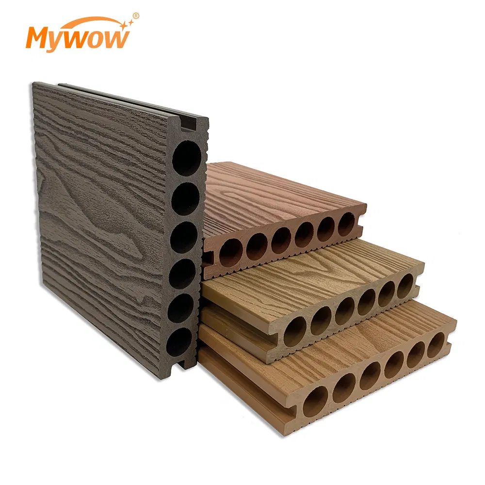 Factory Made 3D Embossed Wood Grain WPC Decking WPC Decking Outdoor