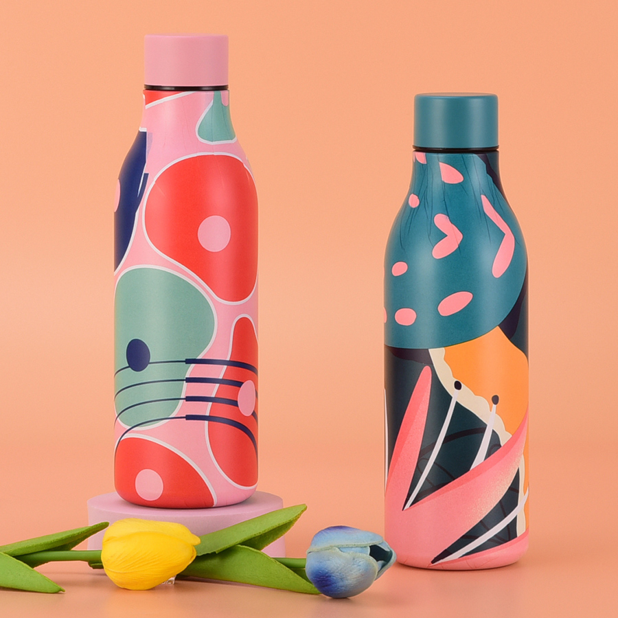 Custom Vacuum Bottle BPA Free Steel Water Bottle Tumbler 550ml Reusable Small Mouth Gift Gym Metal Bottle