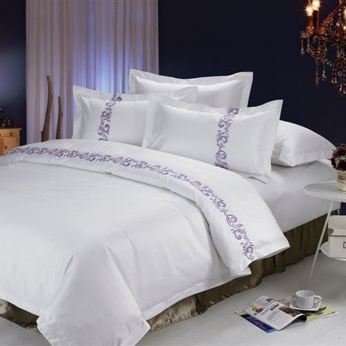 Wholesale OEM/ODM High Quality Luxury Quilt Cover Bed Sheets Embroidery Duvet Cover 100%Cotton Comforter Bedroom Hotel Bedding Sets