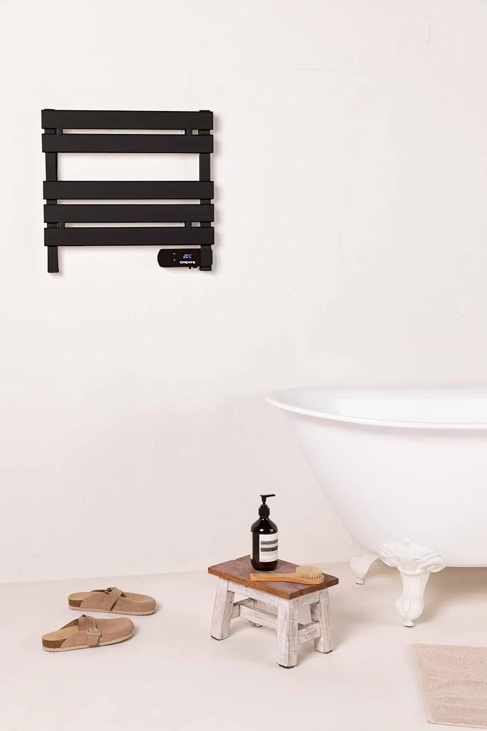 Wall Mounted or Floor Standing Towel Heater Towel Rack Black Color ODM