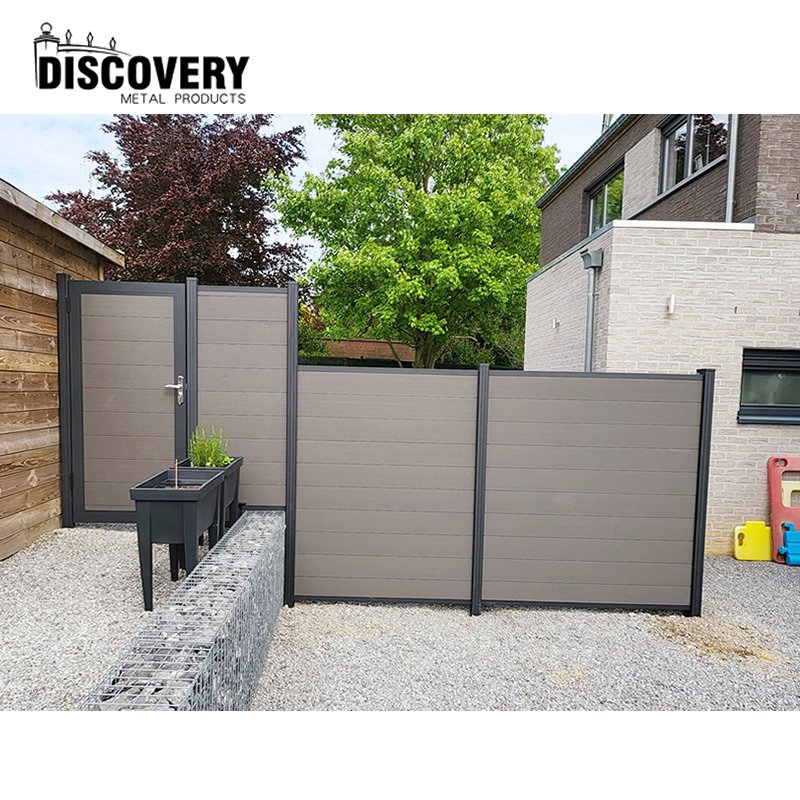 Custom Outdoor Design DIY Installation Co-Extrusion Wood Plastic Composite Aluminum Garden Panels Wall Privacy Fence 180X180 for House