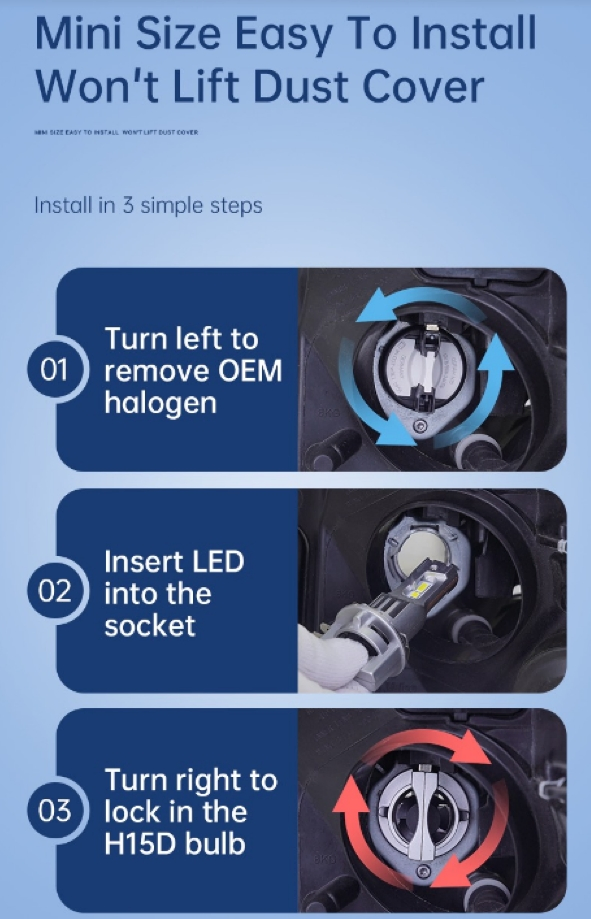 Светодиодная лампа H15 45W 4500лм для авто