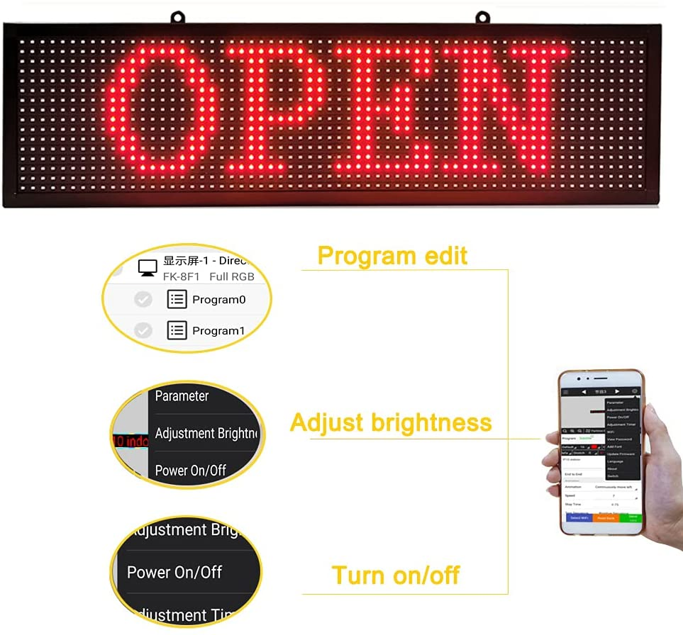 Street Advertising LED Display Screen, Outdoor Single Color P10 LED Sign Panel