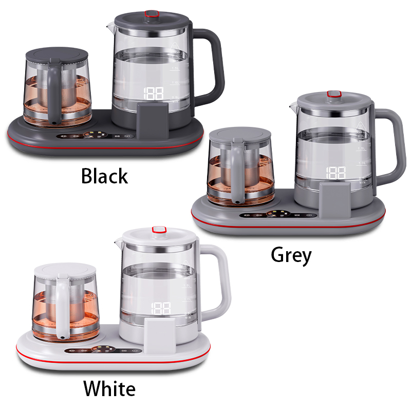 Home Appliances & Hotel 1.7+1.1L Double Kettle Glass Electric Hot Water Kettle Boiled Water Kettle with Boli Dry Protection