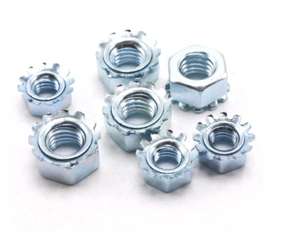 Made In304 Stainless Steel K-Nut Cap Hex Lock Nut for Indoor and Outdoor Decoration Hex Flange Square Thin Nylon Insert Lock Cap Wing Channel Coupling Weld Nuts