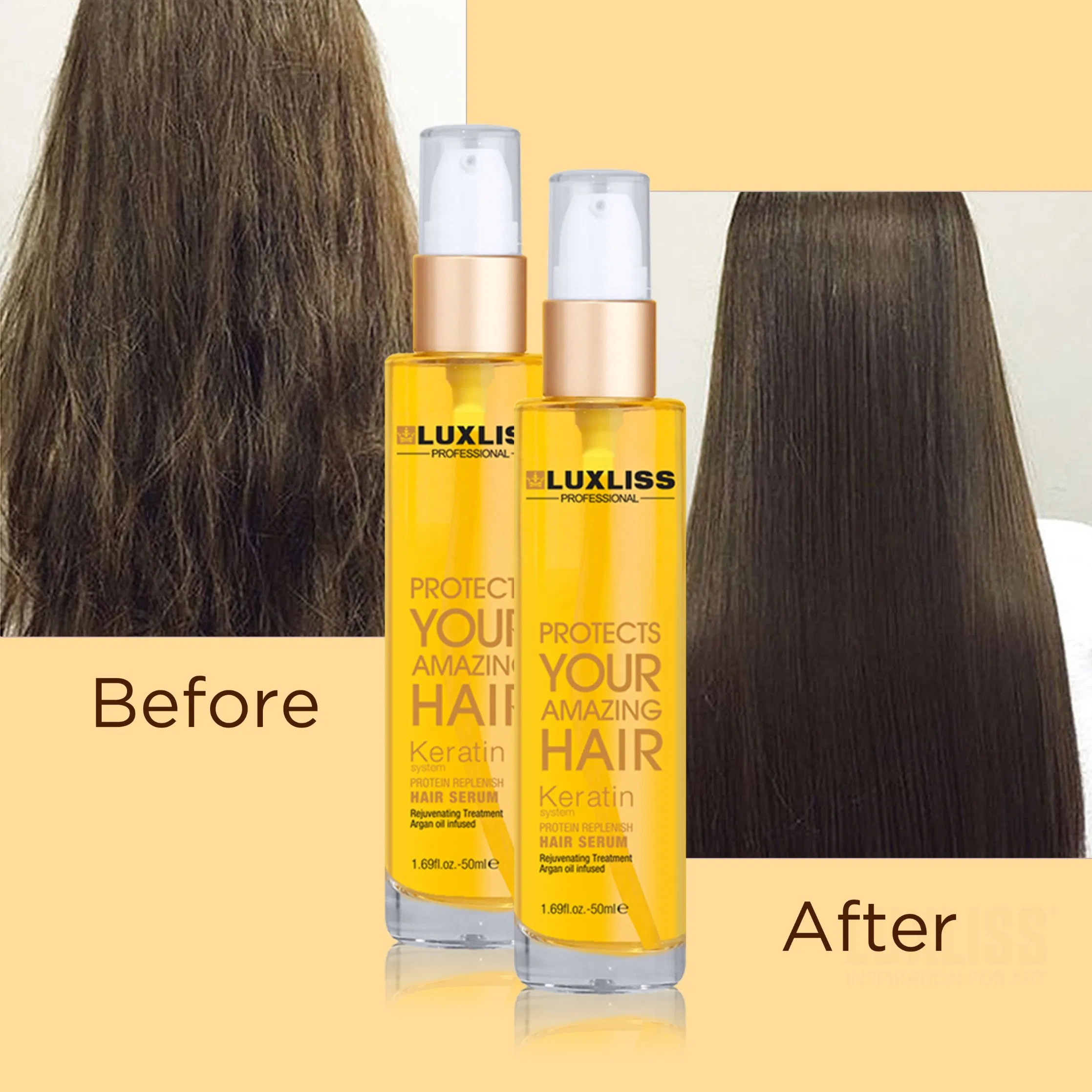 Luxliss Private Label Custom Herbal Argan Oil Hair Serum Keratin Hair Oil