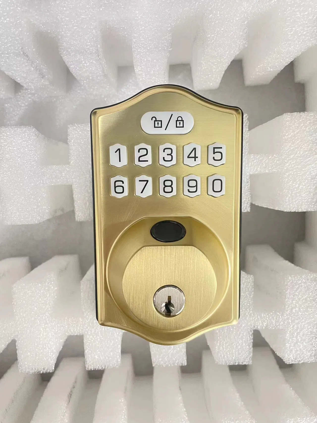 Keyless Entry Door Lock with Keypad - Smart Deadbolt Lock for Front Door with 2 Keys - Auto Lock - Easy Installation -Gold, Satin Brass
