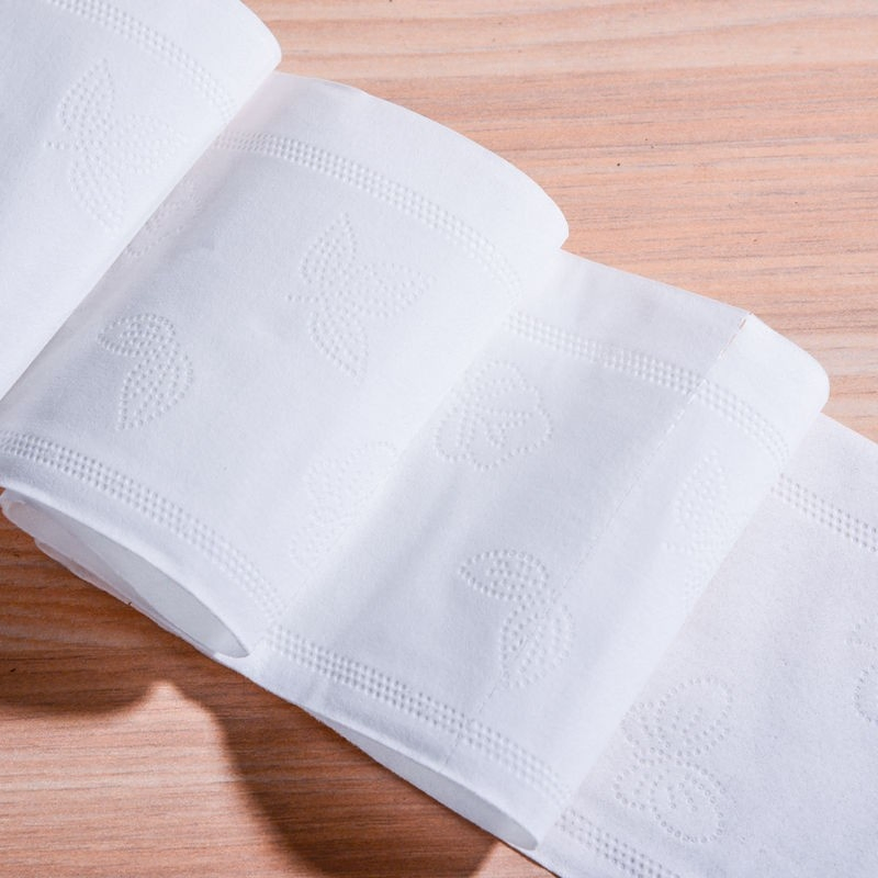 Premier 1/3 Ply Virgin Wood Bamboo Unscented Embossing Jumbo Roll Toilet Bath Tissue Paper with Core
