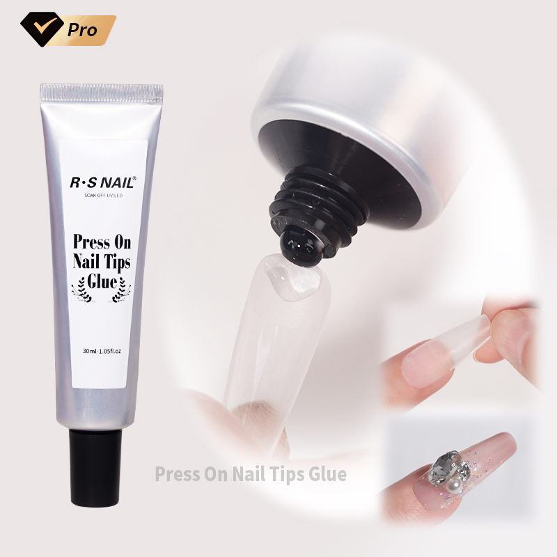R S Nail OEM ODM 30g Press on Nail Gel Tips Glue UV Gel Polish Nail Extension Adhesive Diamond Gel Nail Glue for Nail Art Salon
