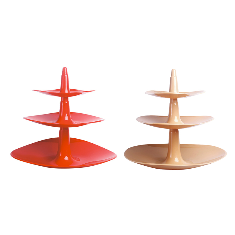 Multi-Layer Cake Plate Dessert Display Stand Plastic Clear Fruit Tray