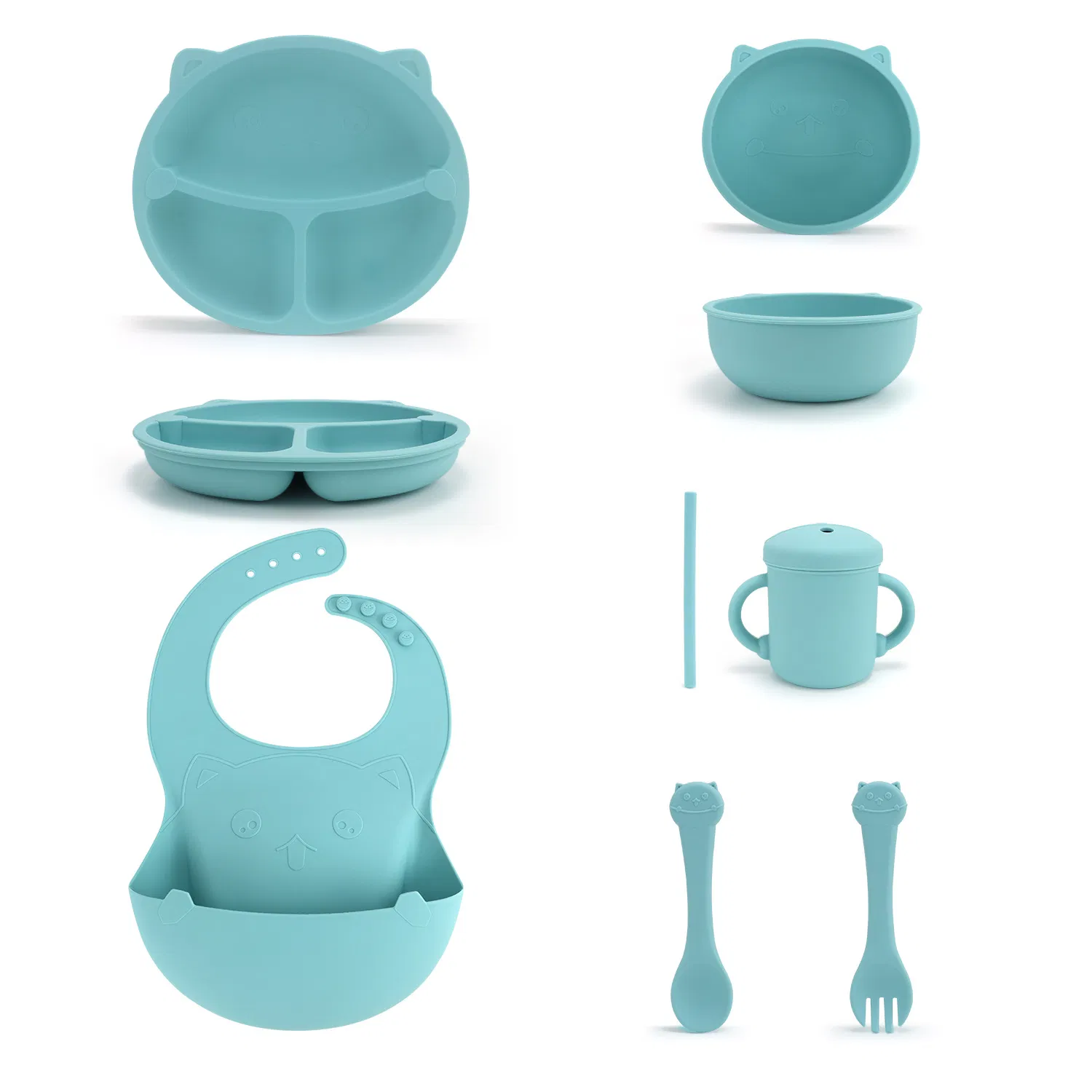 Food Grade Silicone Feeding Bowl Kitchen Tool Baby Dinner Set