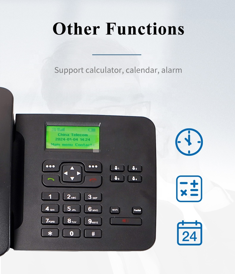Home Wireless Phone 4G SIM Desk Phone for Office with SMS Capability