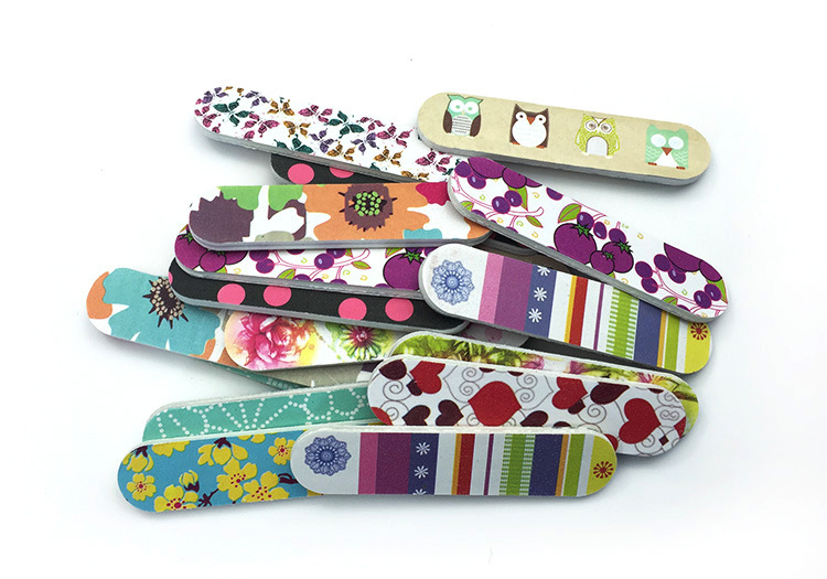 Mix Color Printing Double-Sided Mini Emery Sandpaper Rubbing Manicure and Polishing EVA Mini Nail File