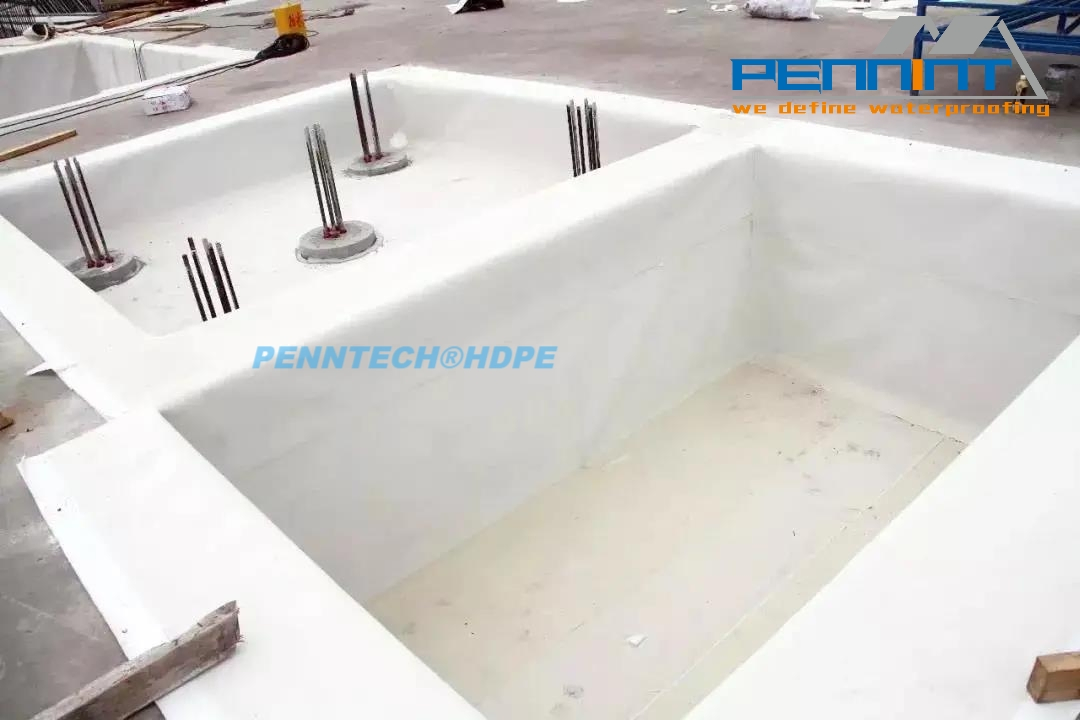 HDPE Film Coated Self Adhesive Waterproof Membrane for Basement Construction
