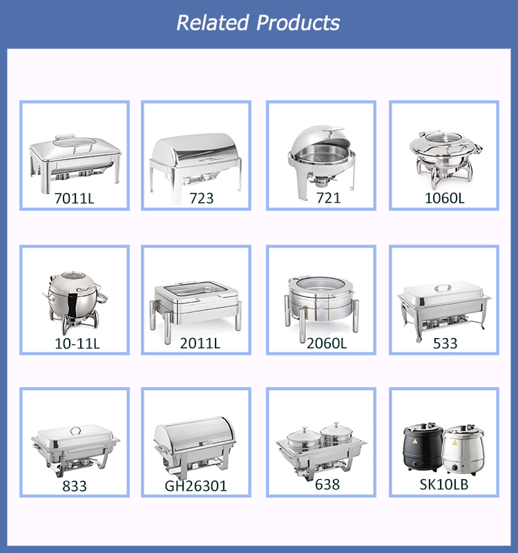 Stainless Steel Round Shape Buffet Chafing Dish