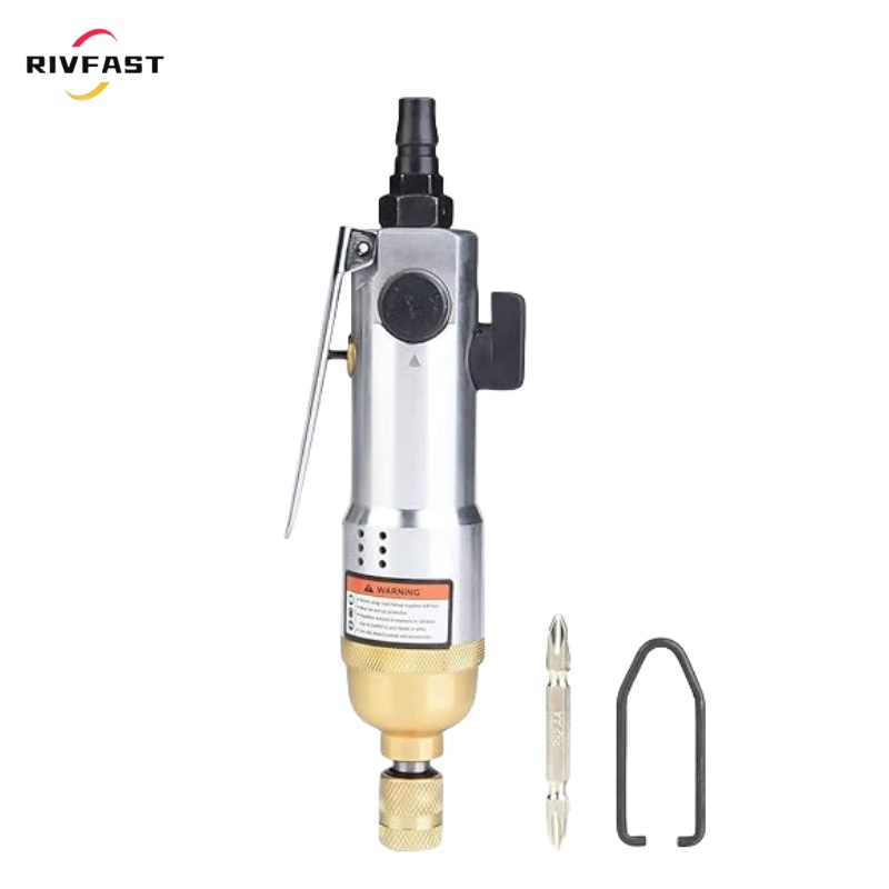 1/4" Pneumatic Screwdriver, 8000-10500rpm Reversible Straight Hand Screw Driver for Industry Machine
