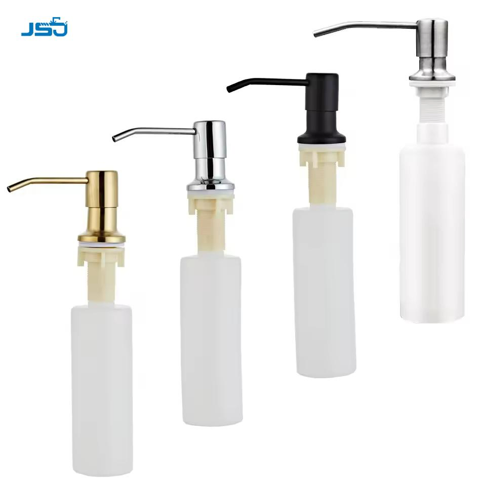 Brushed Stainless Steel Built in Pump Kitchen Sink Dish Hand Soap Dispenser Countertop for Kitchen