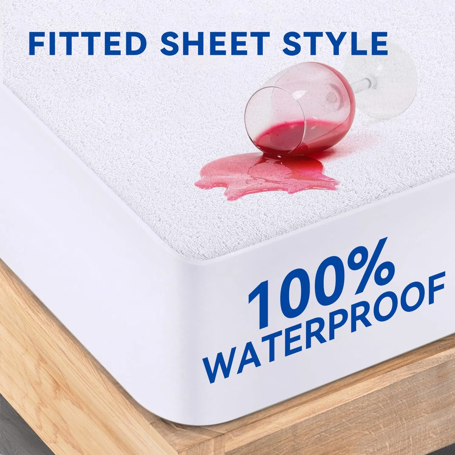 Premium Waterproof Mattress Protector, Washable, Breathable Terry Mattress Cover