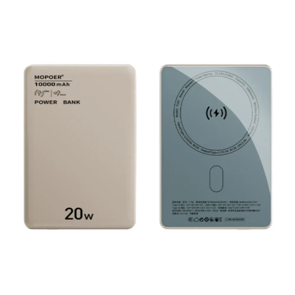 Магнитный пауэрбанк 10000 мАч с беспроводной зарядкой 15Вт