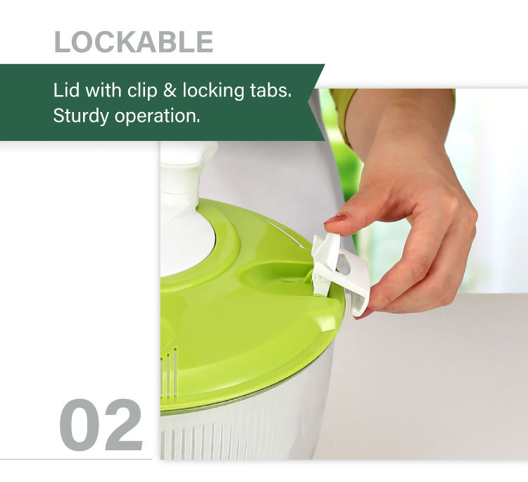Plastic Manual Fruit and Vegetable Salad Spinner